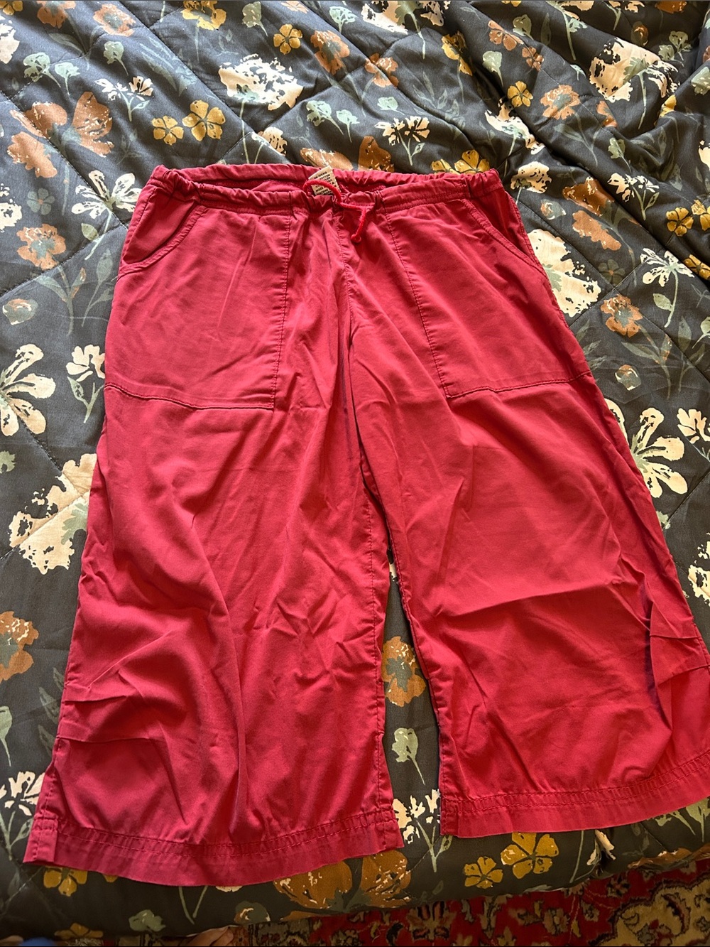 Be Present Vintage Raspberry Red Wide-Leg Drawstring Pants/knickers Sz S